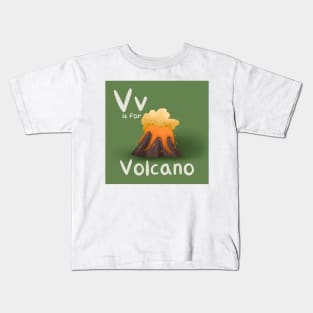 V is for Volcano Kids T-Shirt